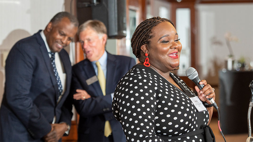 John Harmon, Tom Bracken and Aisha Taylor Issah at the NJAACCNJ/NJCC Equal Opportunity Reception North (Russ DeSantis Photography and Video)