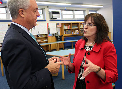 Newark City Schools Superintendent Christopher D. Cerf and New Jersey Chamber of Commerce Foundation President Donna Custard